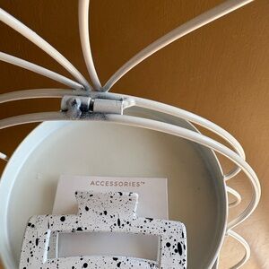 New White and Black Speckled Clutch